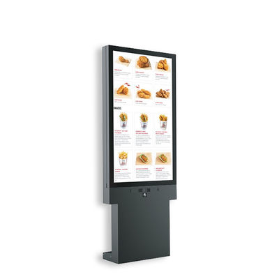 43 inç açık LCD Kiosk 2500 Nits Parlaklık Restoran Reklamı için
