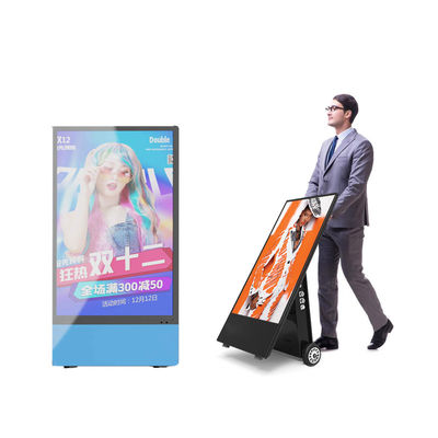 Restoran Dış LCD Dijital Poster 1800cd/M2 Parlaklık Taşınabilir Pil